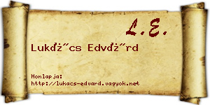 Lukács Edvárd névjegykártya